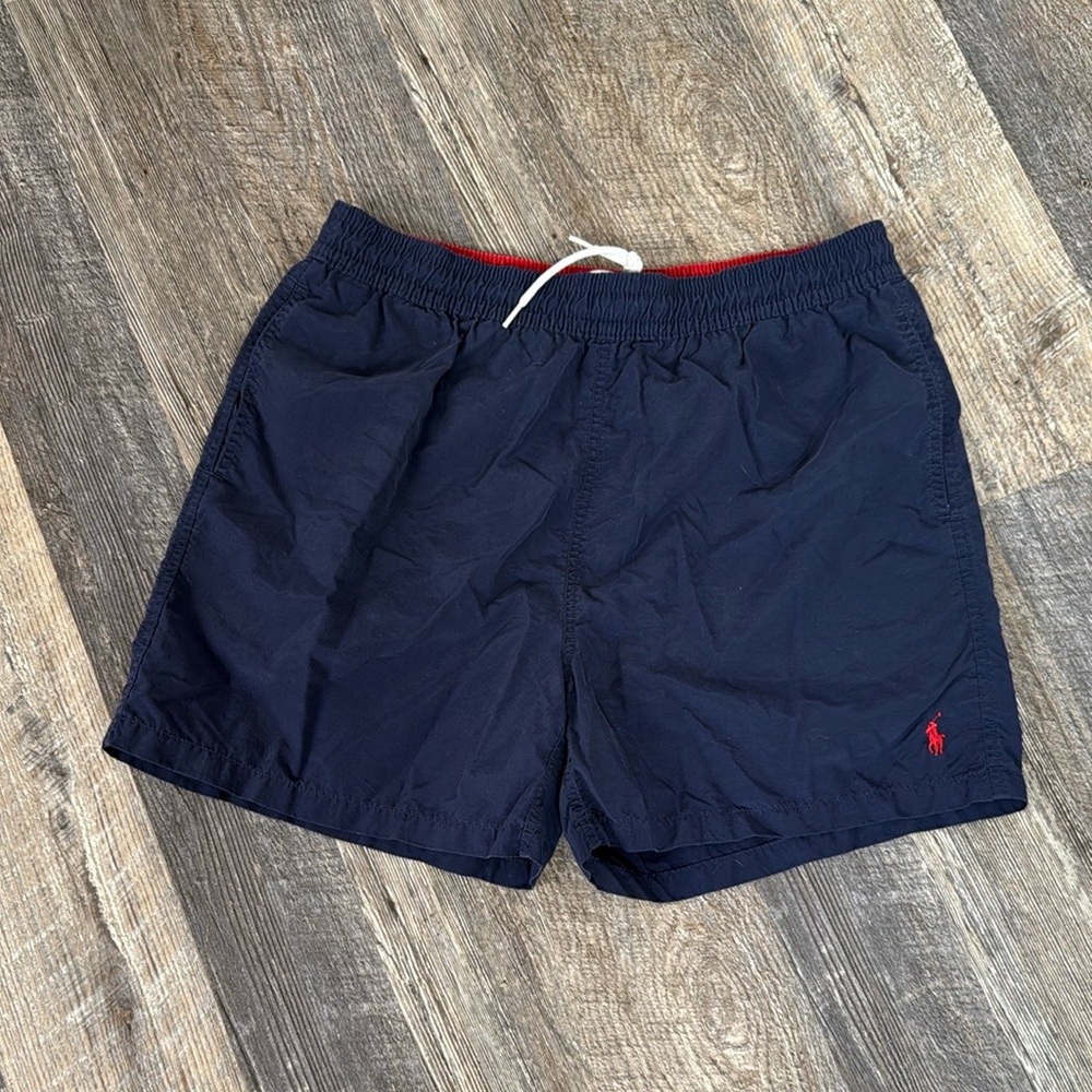 Vintage Polo Ralph Lauren Traveler Men's Navy Swim Shorts Trunks Size L Y2K